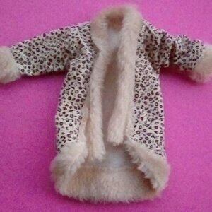 Barbie doll size fall coat animal print